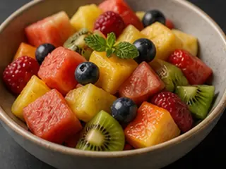 Ensalada de frutas en la carta de Lunzar Bar Alicante